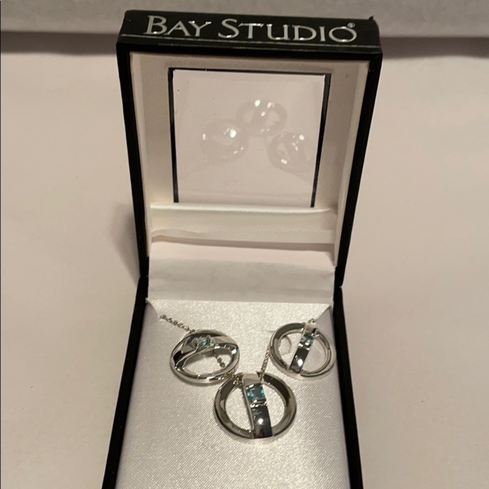 Bay Studio Blue Crystal Necklace & Earring Set